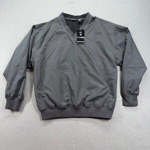 River's End Windshirt Mens Size M Gray V-Neck Pullover Golf Jacket